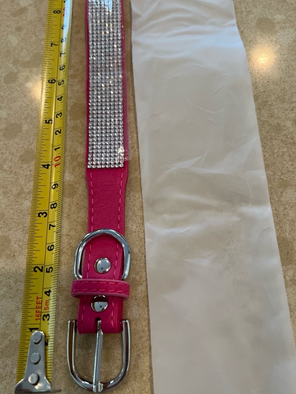 Pink Dog Collar Rhinestone Accent